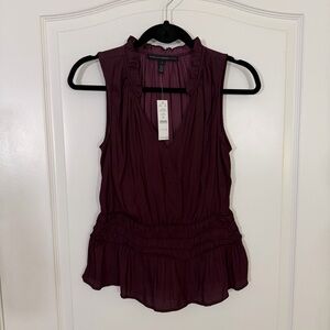 White House Black Market Sleeveless Plum Blouse